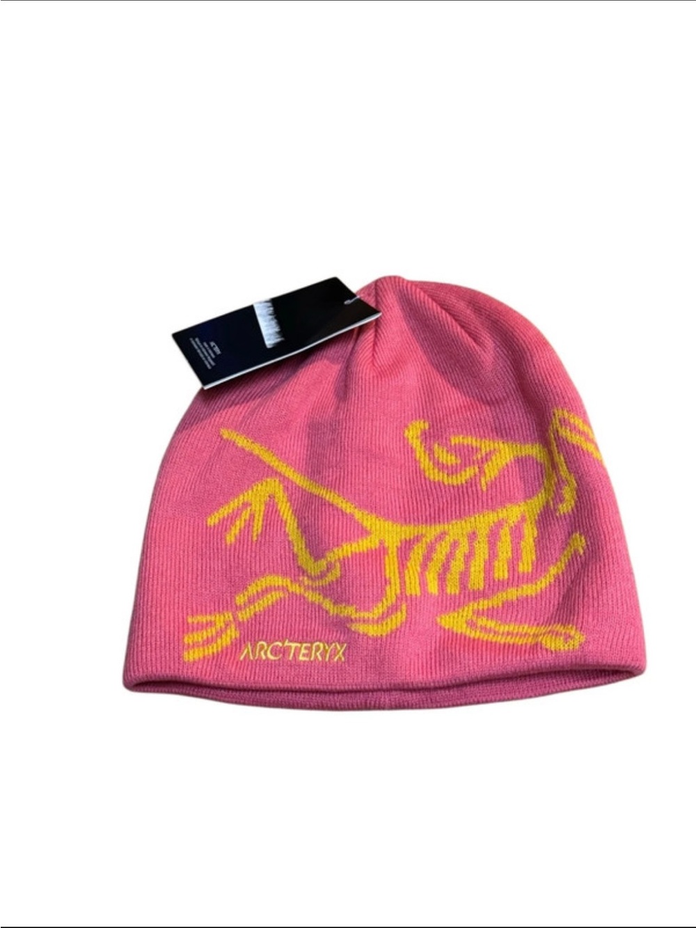 Arc'teryx Fernie Toque Pink Yellow Skeleton Bird Beanie